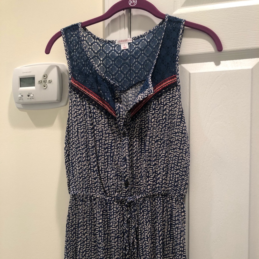 Blue pattern romper